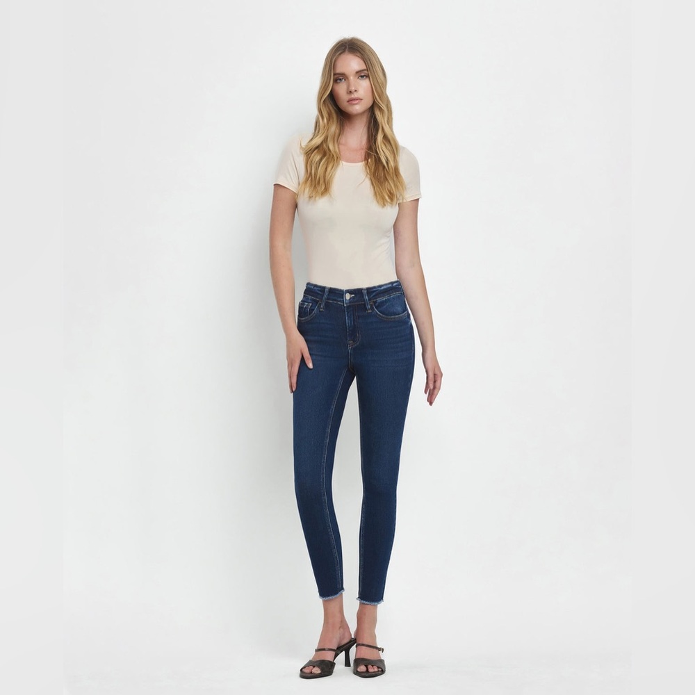 Vervet Emerson Mid Rise Raw Hem Crop Skinny Jeans Size 31 - Picture 6 of 7